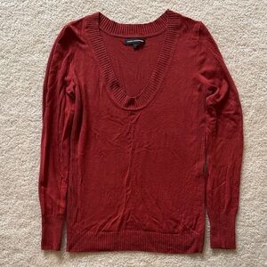 Express Rich Red V-Neck Women's Sweater